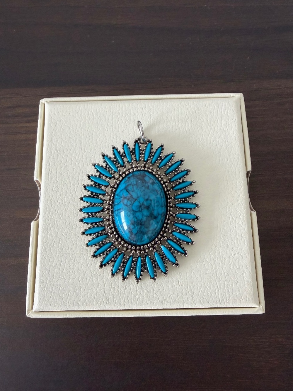Turquoise Sunburst Pendant Necklace